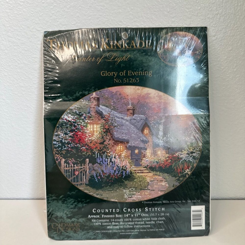Thomas Kinkade Glory of‎ Evening #51263 Counted Cross Stitch Kit 14" x 11" Oval